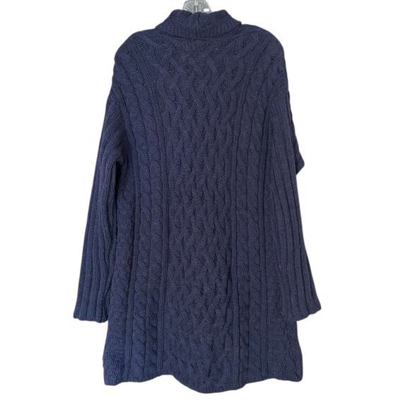 Aran Crafts Limited Edition Merino Alpaca Wool Cardigan Sweater Blue L Ireland - Picture 2 of 6